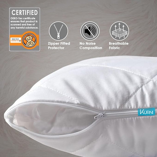 4-Pack Anti-Allergy Zipped Pillow Protectors