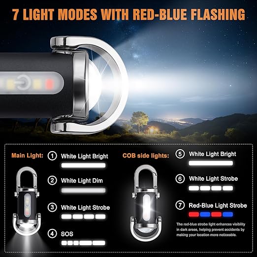 Rechargeable Mini COB Keychain Flashlight