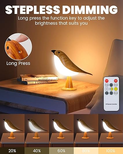 Touch Control Rechargeable Bird Table Lamp