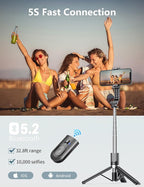 45” Selfie Stick Tripod with Fill Lights