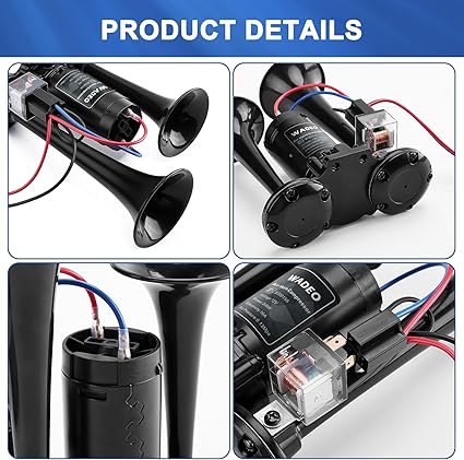 WADEO 12V Super Loud Double Air Horn