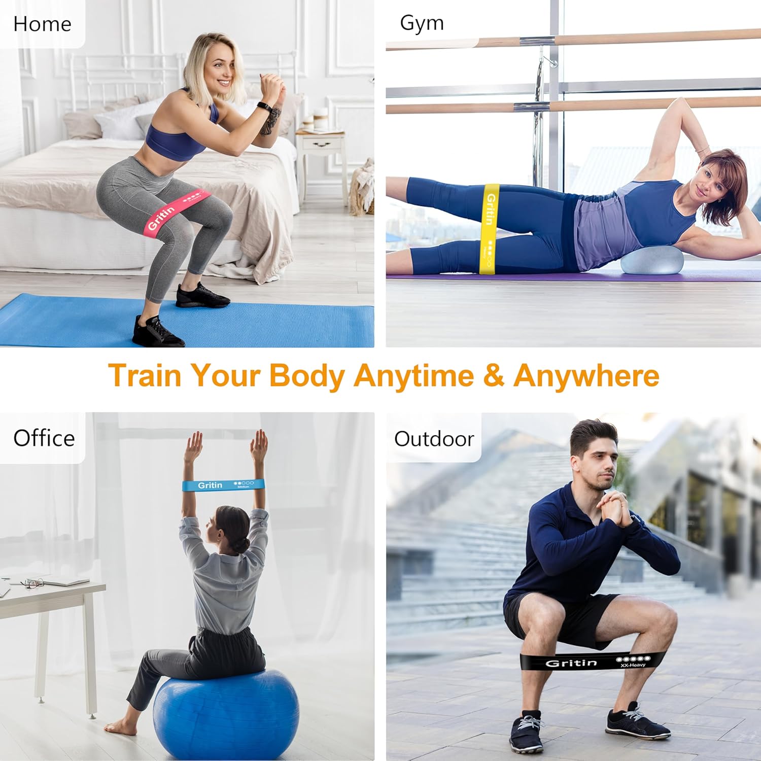 Gritin Resistance Loop Bands – 5 Strength Set