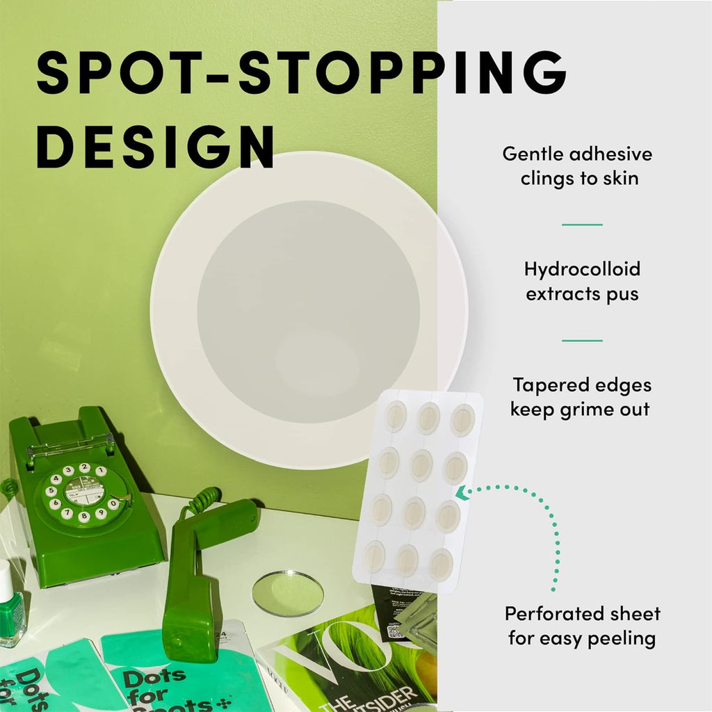 Dots for Spots Acne Patches – 60 Hydrocolloid Pimple Stickers, Fast-Acting & Vegan