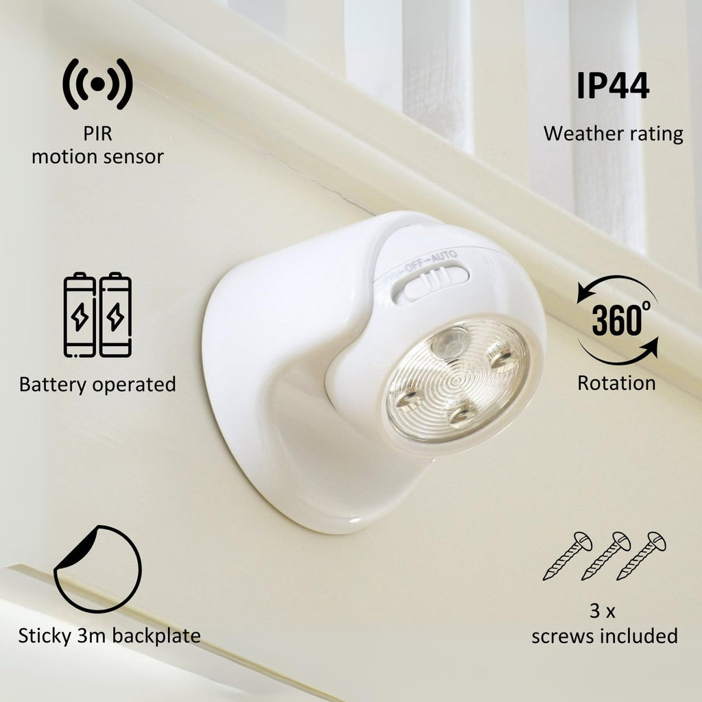 Auraglow Motion Sensor LED Wall Light – Black
