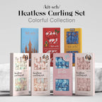 Kitsch Heatless Curling Set – Satin Overnight Curlers with Scrunchies & Blowout Rod (Charcoal)