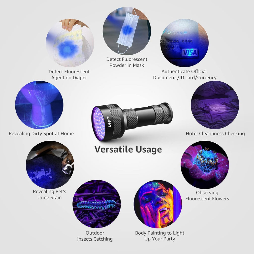 51 LED UV Torch (395nm) – Ultraviolet Blacklight Flashlight
