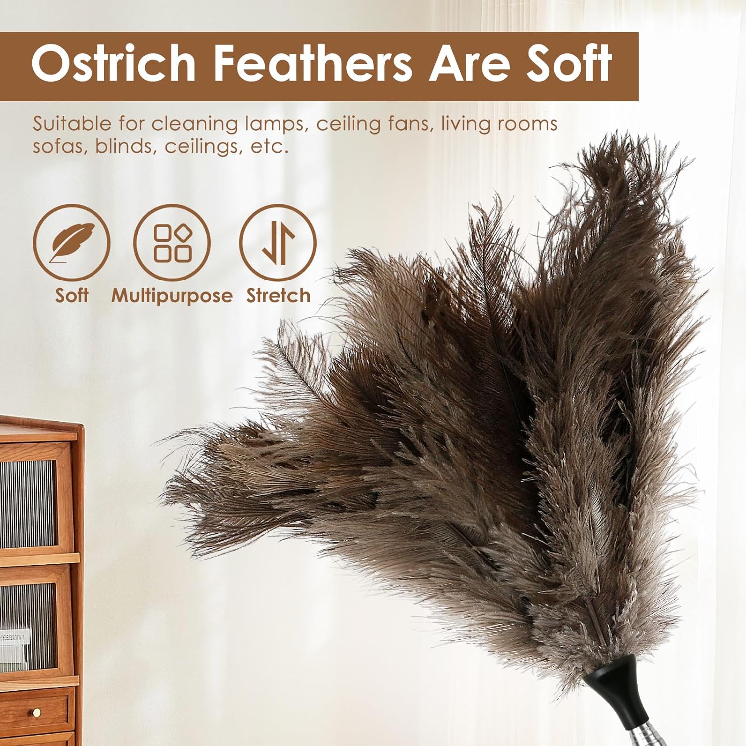 Extendable Feather Duster – Reusable Adjustable Cleaning Duster for Ceilings, Blinds, Furniture & Cars