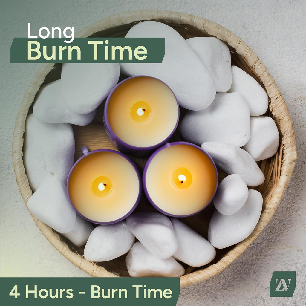 50 Pack Unscented Tea Light Candles – 8 Hour Burn