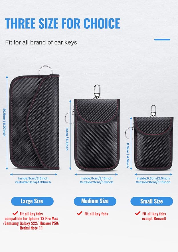 Lanpard Faraday Car Key Signal Blocking Pouch – 2 Pack RFID Anti-Theft Case