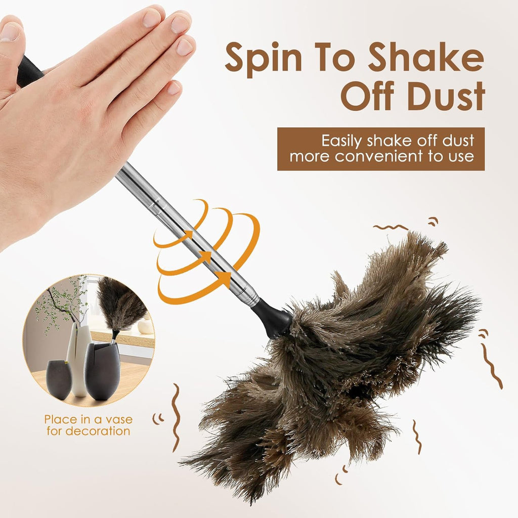 Extendable Feather Duster – Reusable Adjustable Cleaning Duster for Ceilings, Blinds, Furniture & Cars
