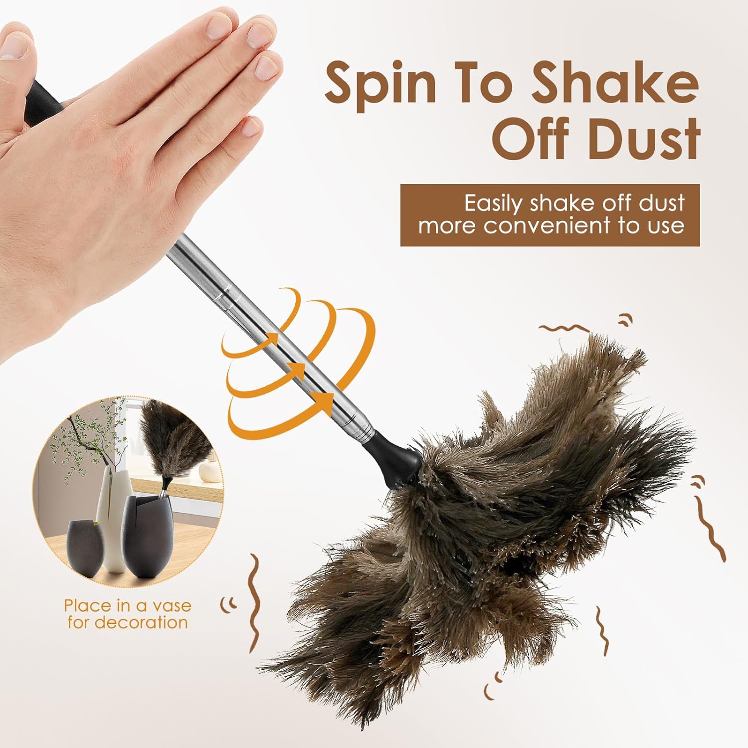 Extendable Feather Duster – Reusable Adjustable Cleaning Duster for Ceilings, Blinds, Furniture & Cars