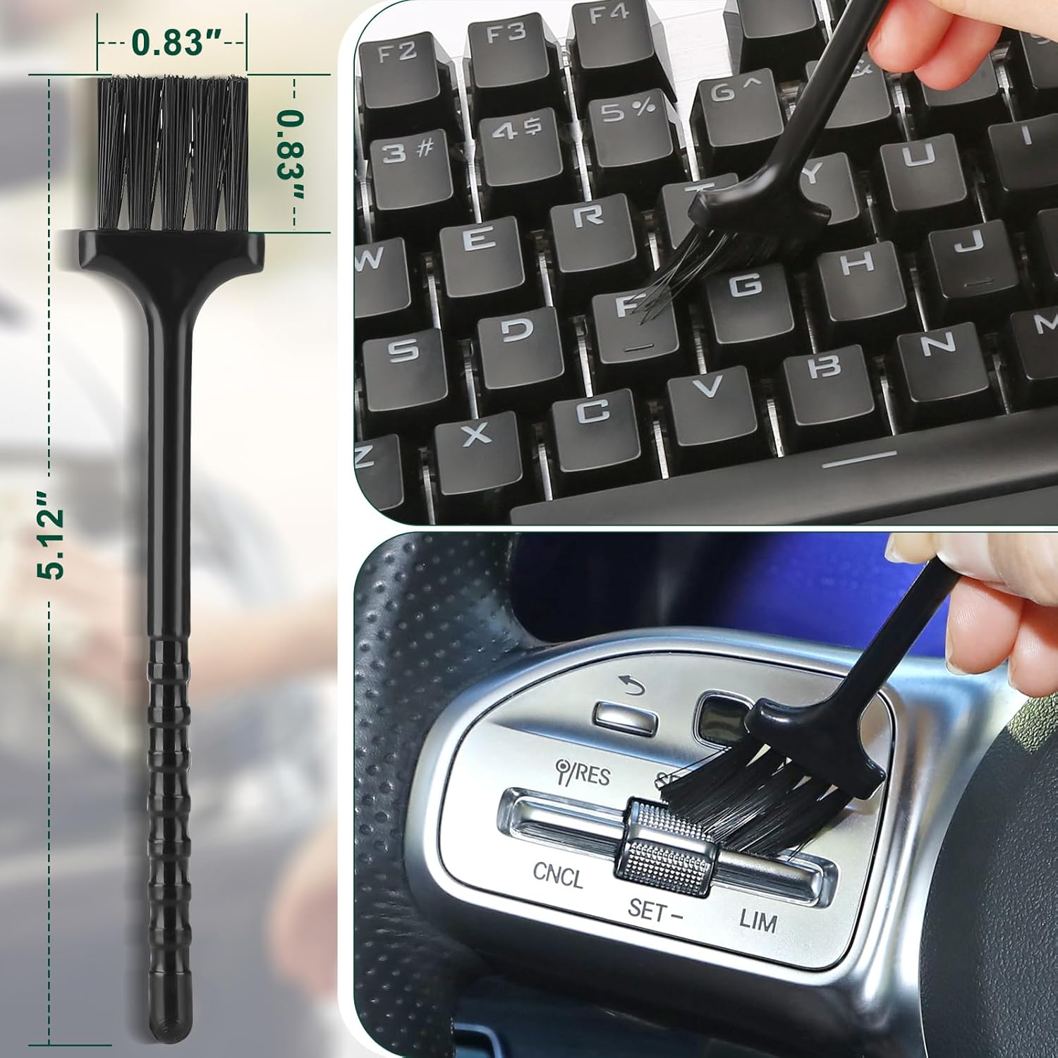 Car Interior Cleaning Kit – Duster Brush & Gel Putty Set for Dashboard, Vents & Detailing