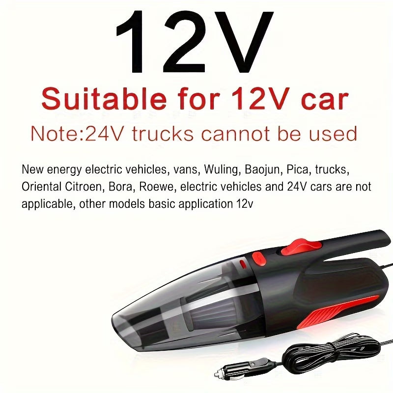 Mini High-Power Car Vacuum Cleaner – Portable Handheld Cordless Cleaner for Deep Interior Cleaning