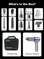 4-in-1 Mini Car Vacuum & Air Duster – Super Power Handheld Cordless Cleaner (Purple)