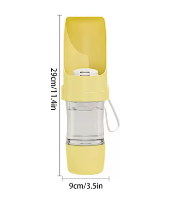 2-in-1 Portable Pet Travel Bottle – Water & Food Feeder for Dogs & Cats