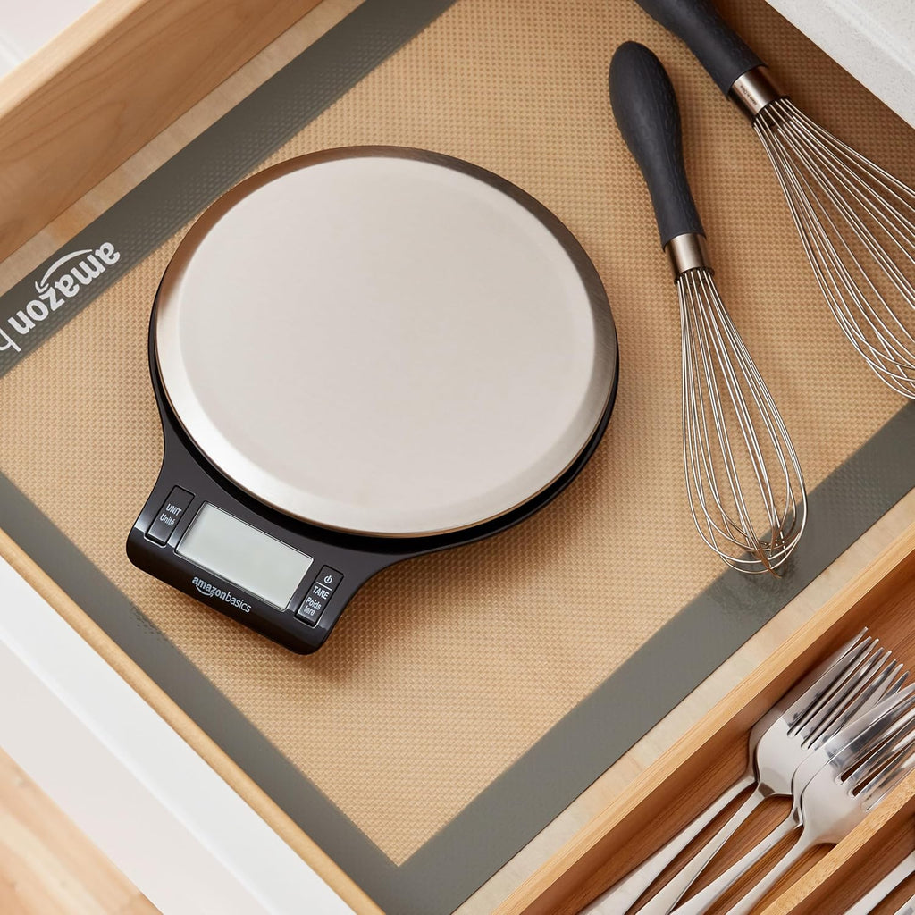 Digital Kitchen Scale (11 lb, Black & Steel)