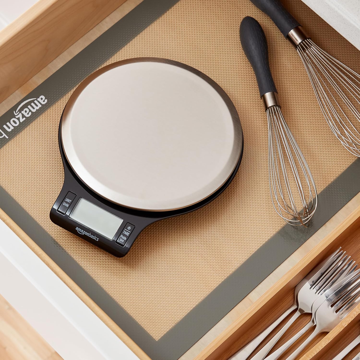 Digital Kitchen Scale (11 lb, Black & Steel)