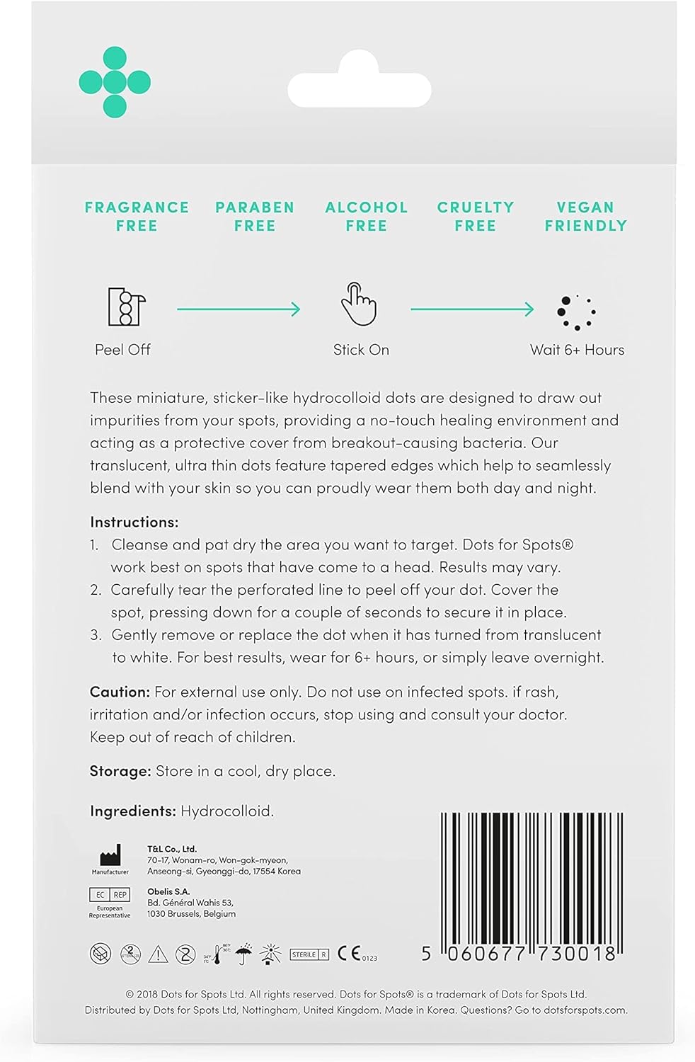 Dots for Spots Acne Patches – 60 Hydrocolloid Pimple Stickers, Fast-Acting & Vegan
