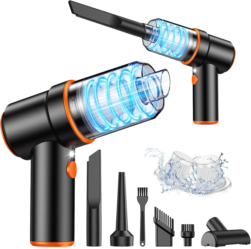 KMM 9000Pa Handheld Car Vacuum & Air Duster – High-Power LED Cleaner with Multi-Nozzles for Car, Home & Pets