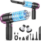KMM 9000Pa Handheld Car Vacuum & Air Duster – High-Power LED Cleaner with Multi-Nozzles for Car, Home & Pets