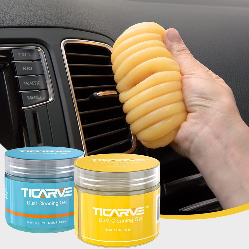 TICARVE Car Cleaning Gel – Interior Detailing Putty for Dust Removal, Vents & Keyboard (5.6oz)