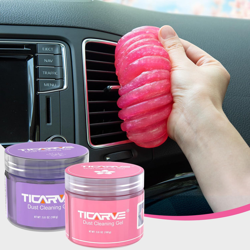 TICARVE Car Cleaning Gel – Interior Detailing Putty for Dust Removal, Vents & Keyboard (5.6oz)
