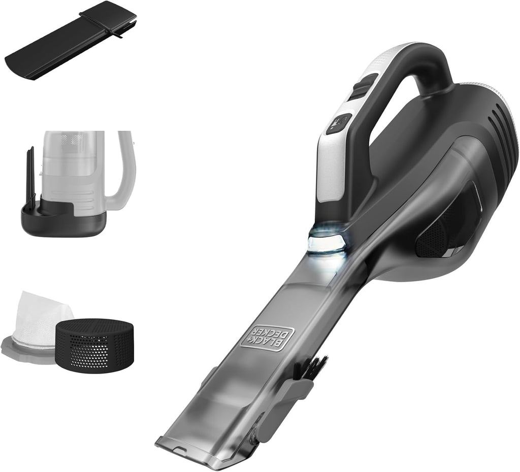 BLACK+DECKER dustbuster AdvancedClean – Cordless Handheld Vacuum for Home & Car with Crevice Tool & Rotating Nozzle (CHV1410L)