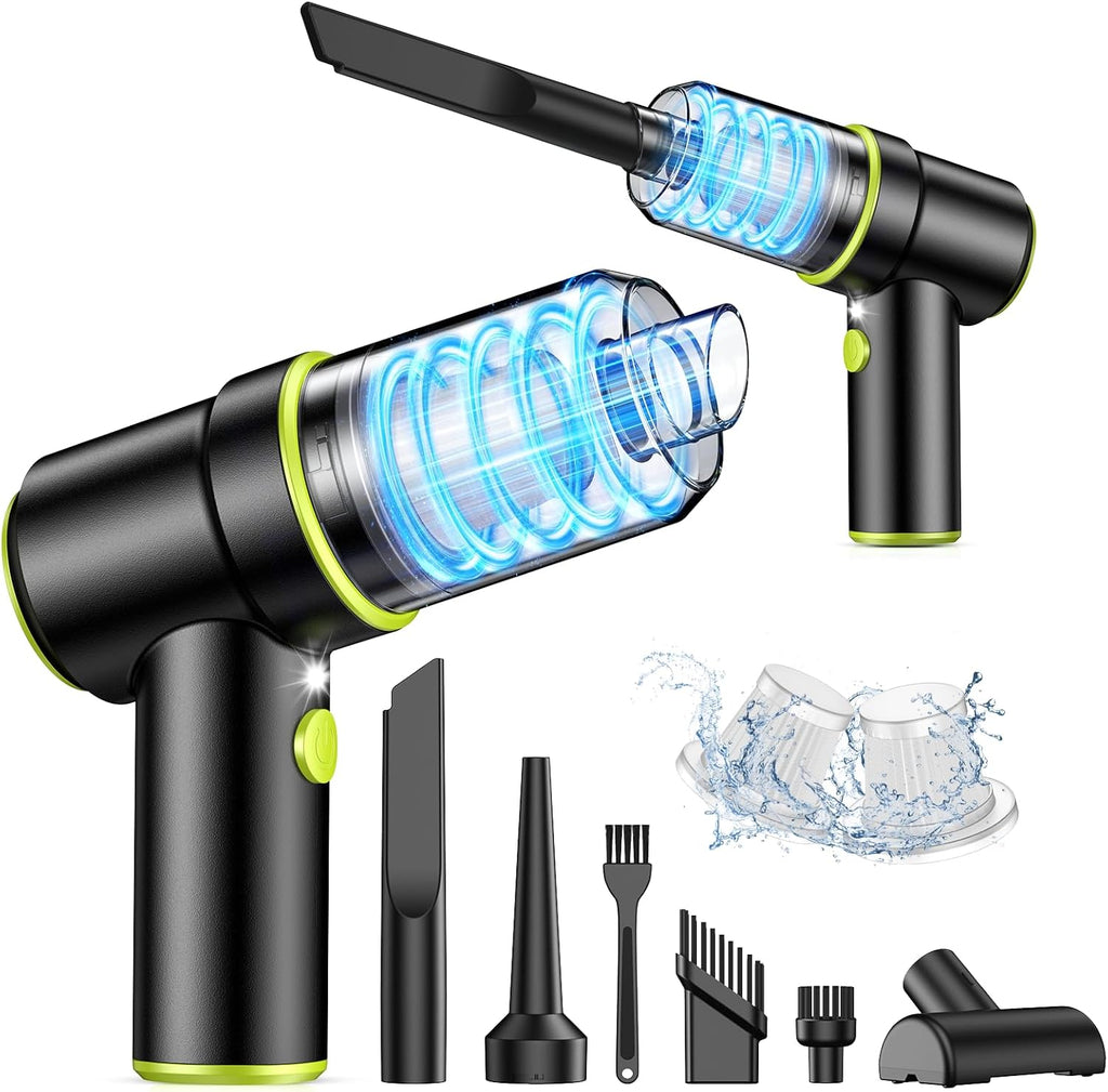 KMM 9000Pa Handheld Car Vacuum & Air Duster – High-Power LED Cleaner with Multi-Nozzles for Car, Home & Pets