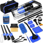 Viewsun 20PCS Pink Car Cleaning Kit – Interior Detailing Set with Drill Brushes, Windshield Tools & Cleaning Gel