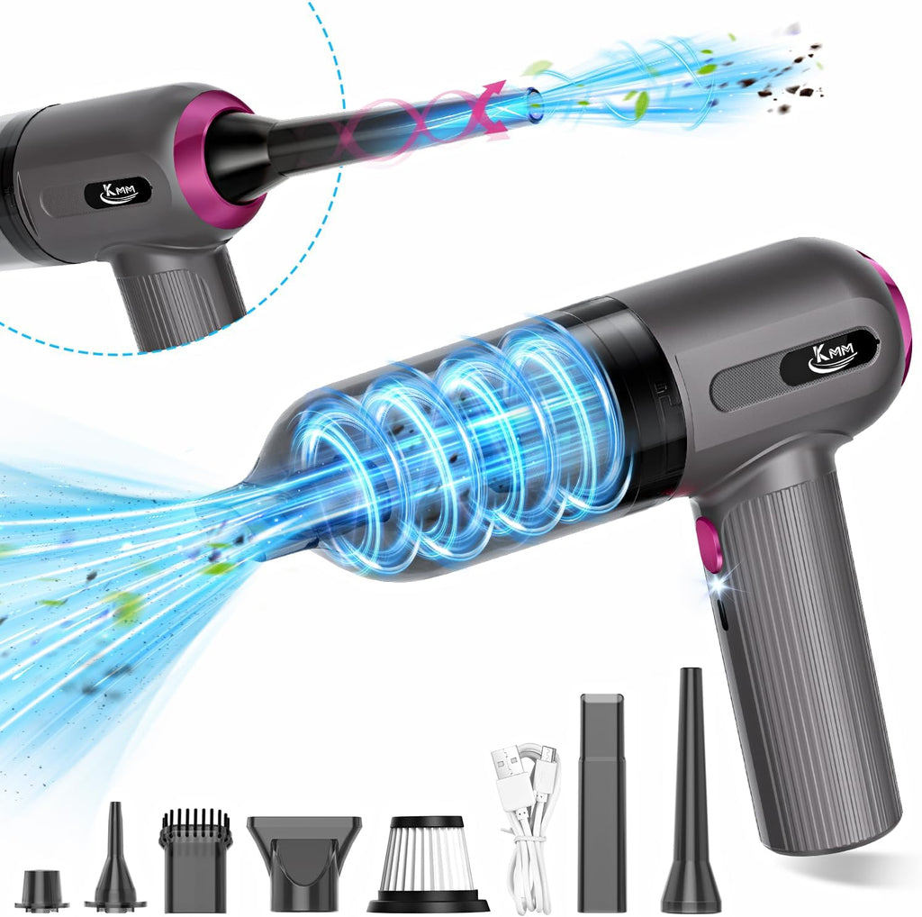 KMM 9000Pa Handheld Car Vacuum & Air Duster – High-Power LED Cleaner with Multi-Nozzles for Car, Home & Pets