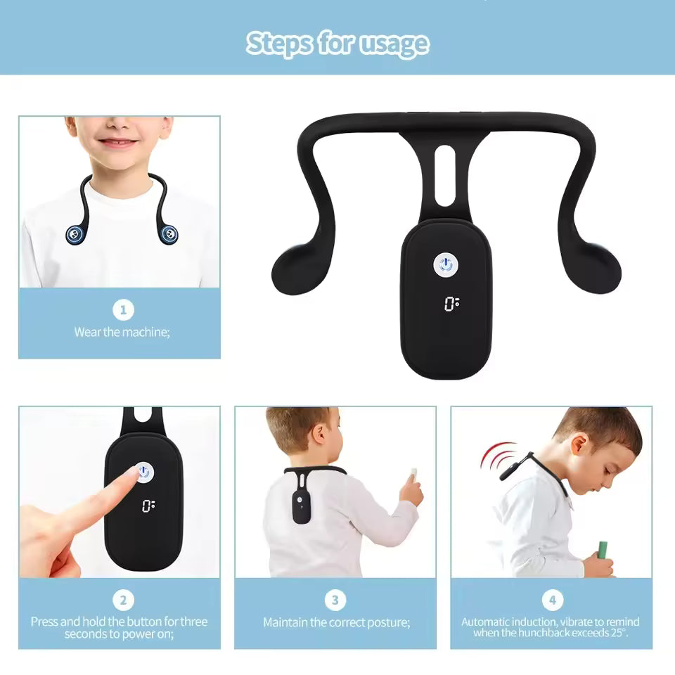 Smart Posture Corrector – Adjustable Upper Back Brace with Vibration Reminder
