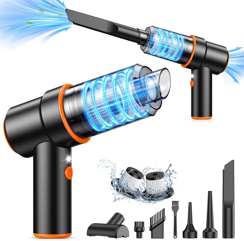 KMM 9000Pa Handheld Car Vacuum & Air Duster – High-Power LED Cleaner with Multi-Nozzles for Car, Home & Pets