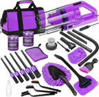 Viewsun 20PCS Pink Car Cleaning Kit – Interior Detailing Set with Drill Brushes, Windshield Tools & Cleaning Gel